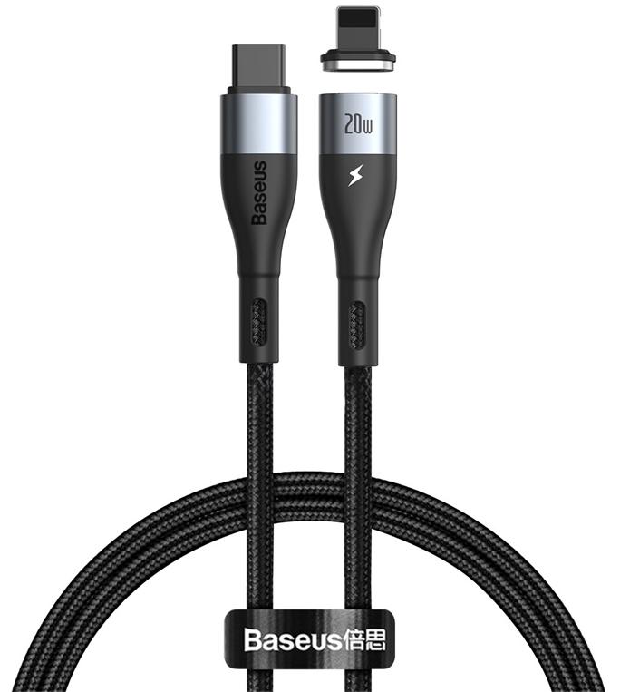 фото Кабель Baseus Zinc Magnetic Safe Fast Charging Data Cable (CATLXC-01) Type-C to IP PD 20W 1m (Black)