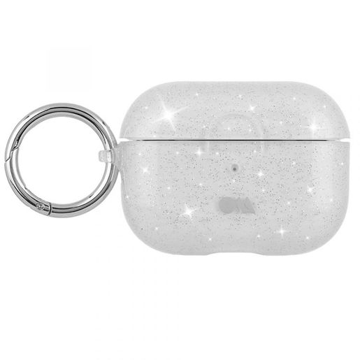 фото Чехол Case-Mate AirPods PRO Hookups для футляра с возможностью беспроводной зарядки наушников AirPods PRO. Цвет прозрачный, кольцо серебряное