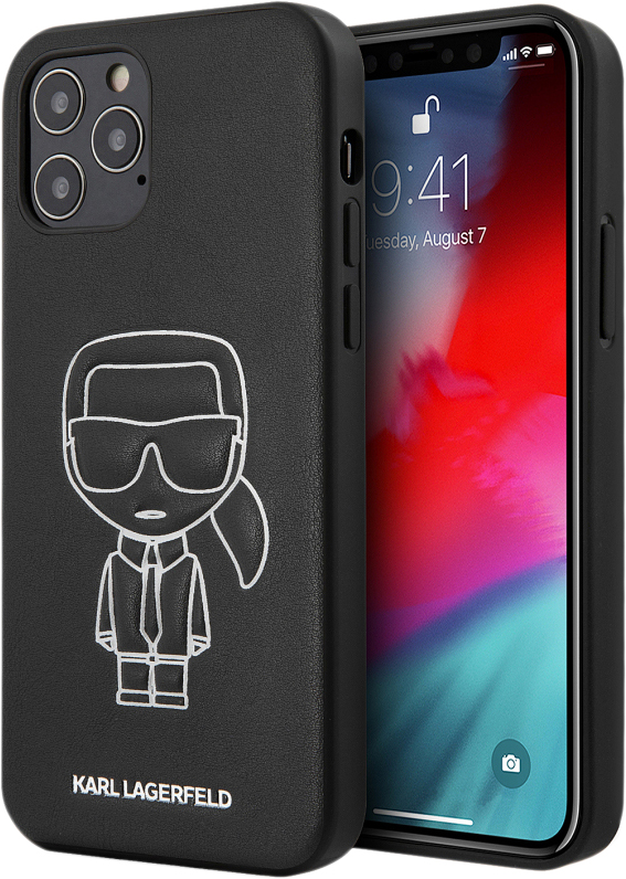фото Чехол Karl Lagerfeld Ikonik Outline (KLHCP12MPCUIKWH) для iPhone 12/iPhone 12 Pro (Black/White)