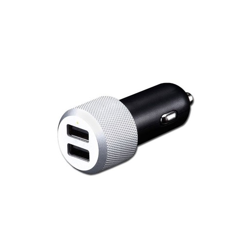 фото Автомобильное зарядное устройство Just Mobile Highway Max с двумя USB разъемами, 2.4А каждый. Цвет - черный/серебряный.Тайвань/12 Месяцев/