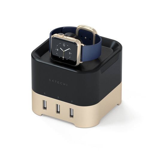 фото Подставка док-станция Satechi Smart Charging Stand. Совместима с Apple Watch 1/2/3, FitBit Blaze и почти любым смартфоном. Цвет золотой.
Satechi Smart Charging Stand for Apple Smartphone