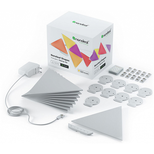 фото Светодиодный светильник Nanoleaf Shapes Triangles Starter Kits. Состоит из 9 независимых светодиодных панелей