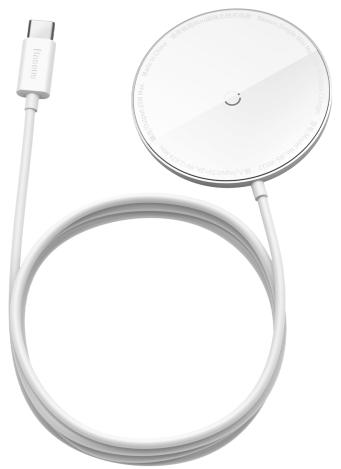 фото Беспроводное зарядное устройство Baseus Simple Mini Magnetic Magsafe Wireless Charger (WXJK-F02) для iPhone Series 12 (White)