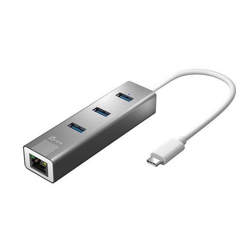 фото Хаб j5create USB-C на 3 USB Type-A 3.0 и Ethernet порт