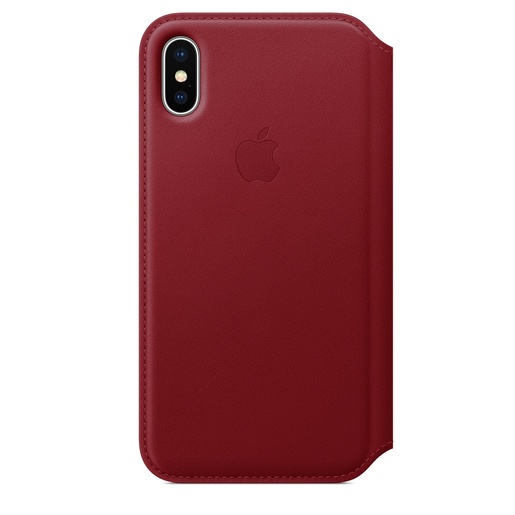 фото Кожаный чехол Apple Leather Folio для iPhone X, цвет (PRODUCT RED) красный