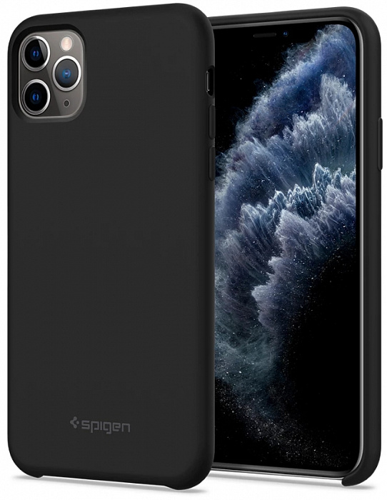 фото Чехол Spigen Silicone Fit, black - iPhone 11 Pro