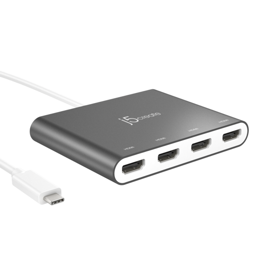 фото Переходник j5create USB-C на 4 порта HDMI с приложением для Windows