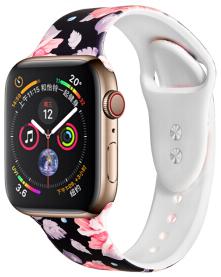 Ремешок COTEetCI W38 Flowers TPU band for Apple Watch 40mm  black roses