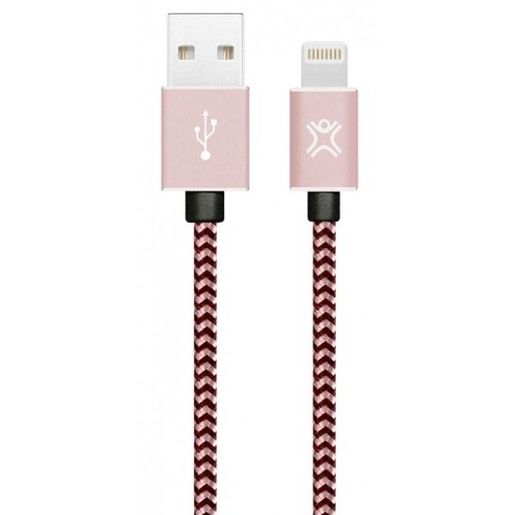 фото Кабель XtremeMac Premium Lightning to USB. Оплетка сделана из нейлона. Длина 1,2м. Цвет розовое золото.