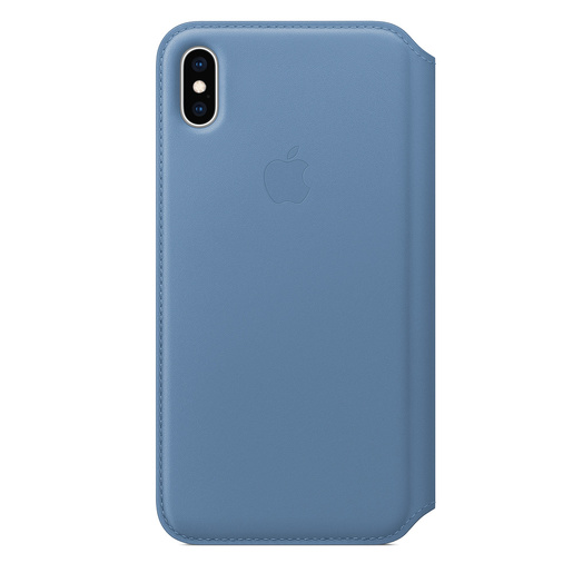 фото Кожаный чехол Apple Leather Folio для iPhone XS, цвет (Cornflower) синие сумерки