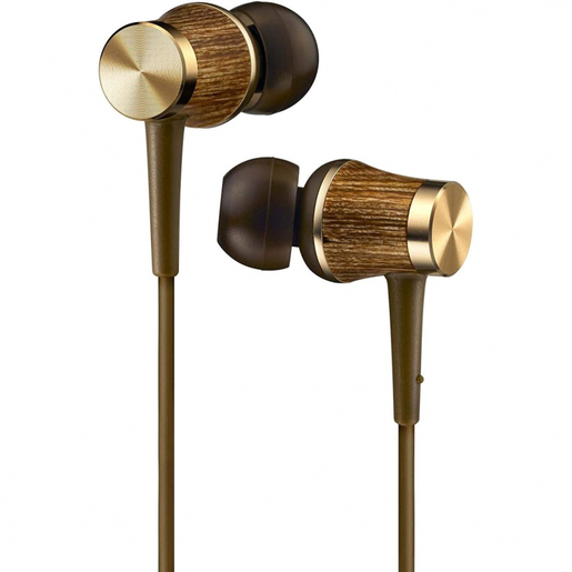 фото Наушники JVC проводные внутриканальные, модель HA-FW7-T-F, серия WOOD. Цвет: золотой