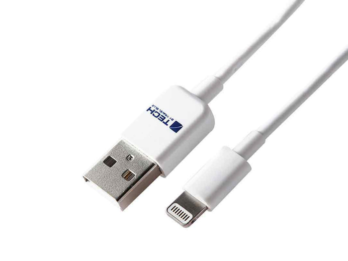 фото Кабель для зарядки iPhone Travel Blue Lightning Cable (970), цвет белый