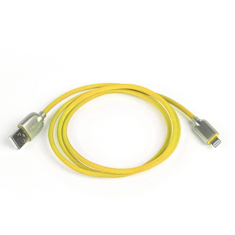 фото Кабель Rombica Digital MB-05, интерфейс Lightning to USB. Длина 1 м. Цвет желтый.