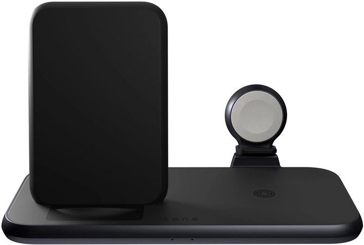 фото Беспроводное зарядное устройство ZENS Aluminium 4 in 1 Stand Wireless Charger with 45W USB PD. Цвет: черный