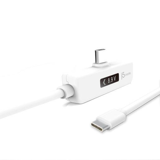 фото Кабель j5create USB-C на USB-C (разъём 90°) с измерителем мощности заряда