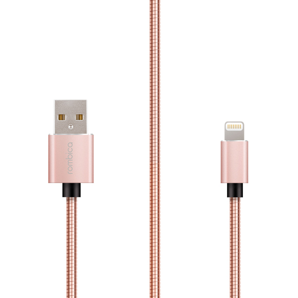 фото Кабель Rombica Digital CB-IS02, интерфейс Lightning to USB. Длина 1 м. Цвет розовый