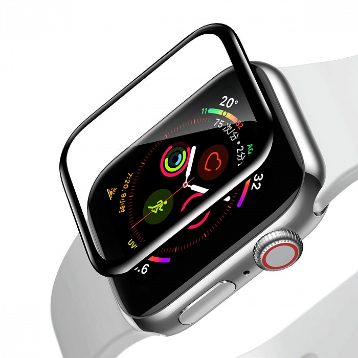 фото Защитное стекло Baseus 0.3mm Full-screen Curved Temperedglass soft screen  for AP Watch 4 Black 40mm