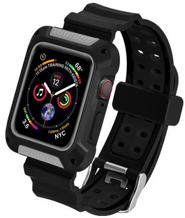 фото Ремешок чехол COTEetCI W39 Integrated Movement Band for Apple Watch4(44MM) Black/Gray