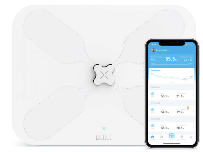 фото Умные диагностические весы с Wi-Fi Picooc S3 Lite White (6924917717049)