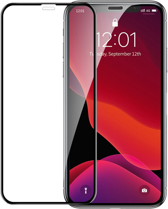 фото Защитное стекло Baseus 0.23mm Curved-screen Tempered (SGAPIPH61-APE01) для iPhone XR/11 (Black)