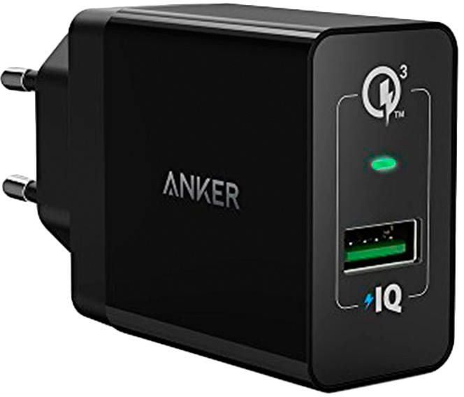 фото СЗУ Anker PowerPort+ 1 with QC3.0 & PowerIQEU Black & Micro cable