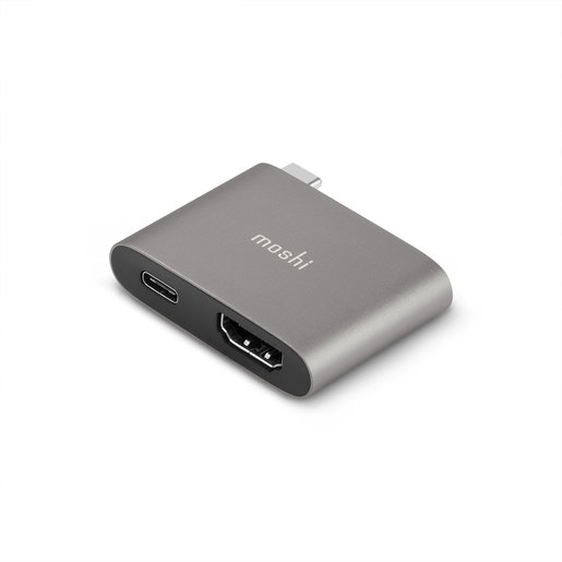 фото Адаптер Moshi USB-C на HDMI с Функцией Зарядки, поддержка 4K 60 Гц и HDR - Цвет: Серый Титан