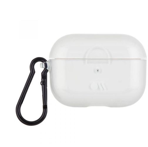фото Чехол Case-Mate AirPods PRO Hookups для футляра с возможностью беспроводной зарядки наушников AirPods PRO. Цвет прозрачный, карабин черный