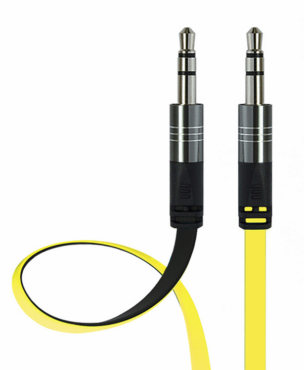 фото Кабель аудио AUX BW 3.5мм jack - 3,5мм jack желт/черн, 2м