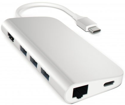 фото Мультипереходник Satechi Aluminum Type-C Multi-Port Adapter (Silver)