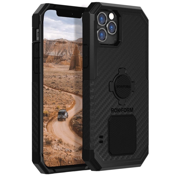 фото Противоударный чехол-накладка Rokform Rugged Case для iPhone 12 Pro Max со встроенным магнитом.. Материал: поликарбонат. Цвет: черный