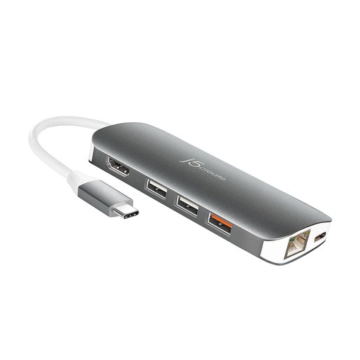 фото Мульти-переходник j5create j5create USB-C с HDMI / VGA / Ethernet / USB Type-A 3.1 / PD 3.0 / Картридером