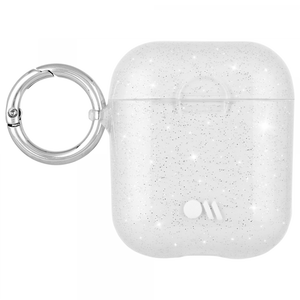 Чехол Case Mate AirPods Hook Ups Case & Neck Strap для футляра с возможностью беспроводной зарядки и шнурок для наушников AirPods 1 и 2. Цвет серебряный