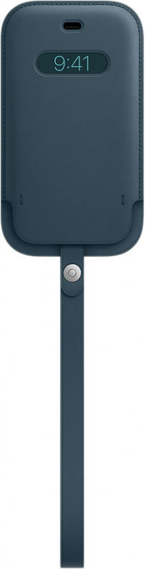 фото Кожанный чехол MagSafe для iPhone 12 mini цвета балтийский синий