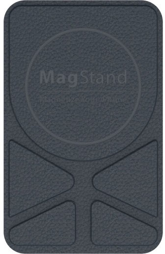фото Магнитное крепление-подставка SwitchEasy MagStand Leather Stand для зарядного устройства Apple MagSafe. Совместимо с Apple iPhone 12&11. Внешняя отделка: искусственная кожа (полиуретан). Цвет: синий