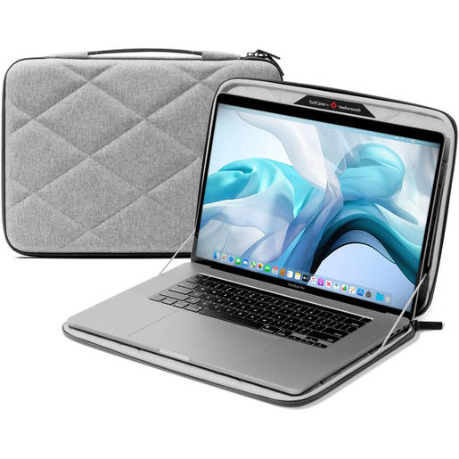 фото Чехол Twelve South SuitCase для Macbook Pro 16" с ручкой из натуральной кожи. Цвет: серый.