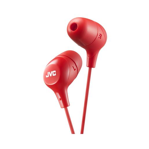 фото Наушники JVC проводные внутриканальные, модель HA-FX38-R-E, серия Marshmallow. Цвет: красный
