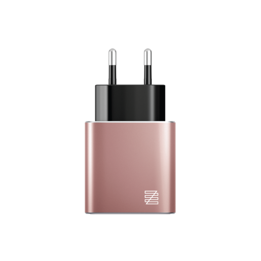 фото Сетевое зарядное устройство LENZZA Piazza Metallic Wall Charger. Два порта USB 5В, 2,1А. Цвет розовое золото.
Lenzza Piazza Metallic Wall Charger, MFi - Rose Gold