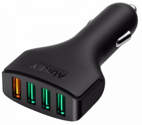 фото Автомобильное зу AUKEY 4-Port 54W Car Chargerr + кабель Micro USB