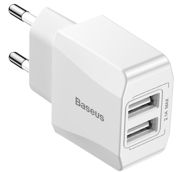 фото Сетевое зарядное устройство Baseus Mini Dual-U Charger (CCALL-MN02) 2xUSB 2.1A (White)