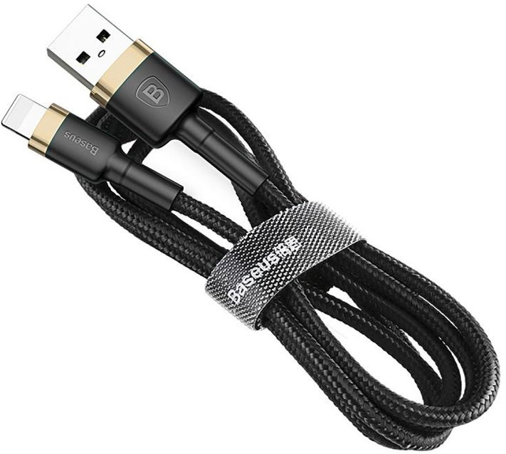 фото Кабель для iPod, iPhone, iPad Baseus Cafule (CALKLF-BV1) USB to Lightning 1m (Gold/Black)
