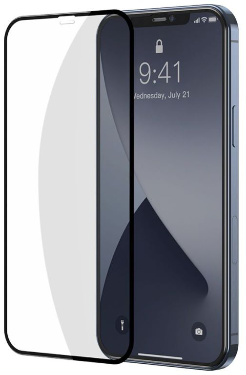фото Защитное стекло Baseus Full-screen Curved Tempered 0.3mm (SGAPIPH54N-KA01) для iPhone 5.4" 2020 (Black)