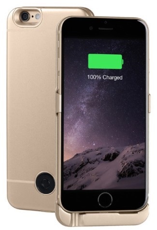фото Чехол Аккумулятор INTERSTEP для iPhone 6, 6S, Gold, 3000 мАч