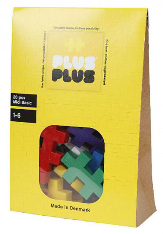 фото Развивающий конструктор Plus-Plus Midi 20 Basic (MD20BASIC), 20 деталей, 10 базовых цветов