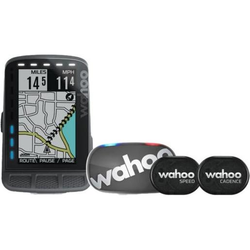 фото Велокомпьютер Wahoo ELEMNT в наборе с: ремень для измерения ЧСС Wahoo TICKR 2 Stealth Gray, Датчик вращения педалей велосипеда Wahoo Cadence Sensor, датчик скорости RPM Speed