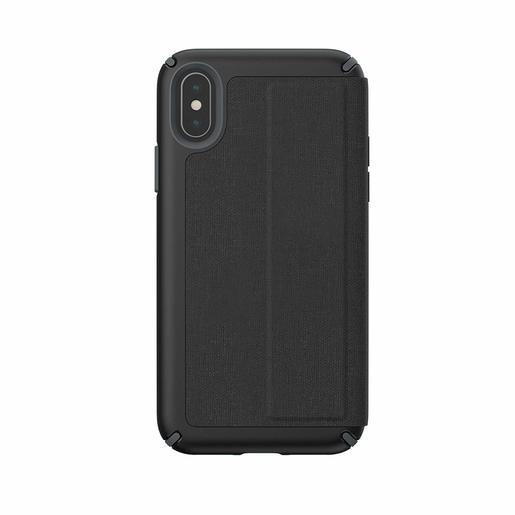 фото Чехол-книжка Presidio Folio для iPhone XS/X. Материал пластик, полиуретан. Цвет черный/серый