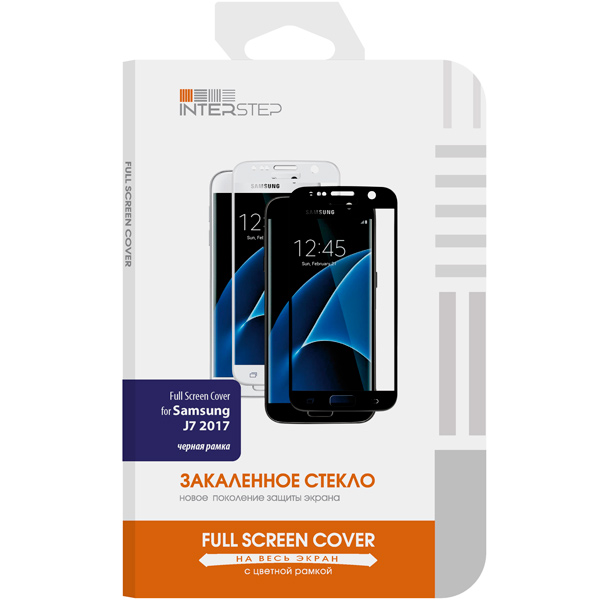фото Защитное стекло Full Screen Cover Samsung J7 2017, черный