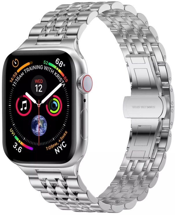 фото Ремешок Wiwu Seven Beads Steel Band для Apple Watch Series 1-6/SE 42/44 mm (Silver)