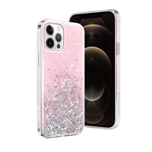фото Чехол SwitchEasy Starfield для iPhone 12 & 12 Pro (6.1"). Цвет: прозрачный розовый.