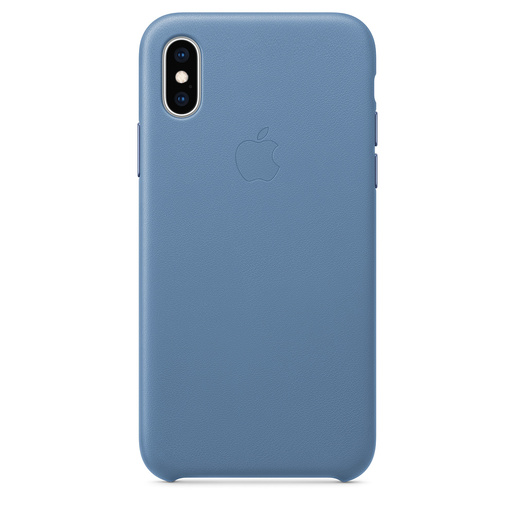 фото Кожаный чехол Apple Leather Case для iPhone XS, цвет (Cornflower) синие сумерки