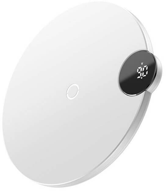 фото Беспроводное зарядное устройство Baseus Digtal LED Display Wireless Charger White